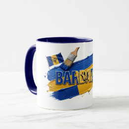 Caneca Design Pincel de Pintura de Barbados | Orgulho Car
