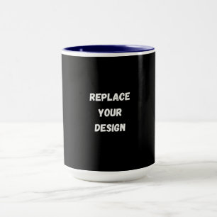 Caneca Design preto personalizado Adicionar foto ou texto