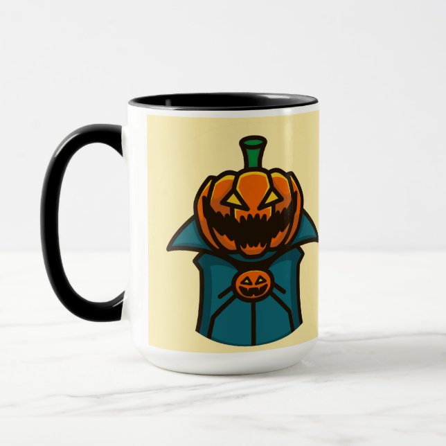 Caneca Design Pumpkin Vampiro do de Teal Laranja (Esquerda)