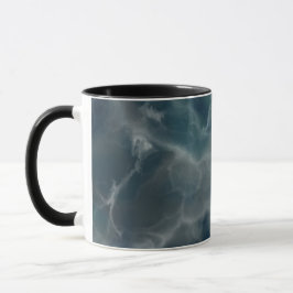 Caneca Design Realista de Mármore Azul Marinho