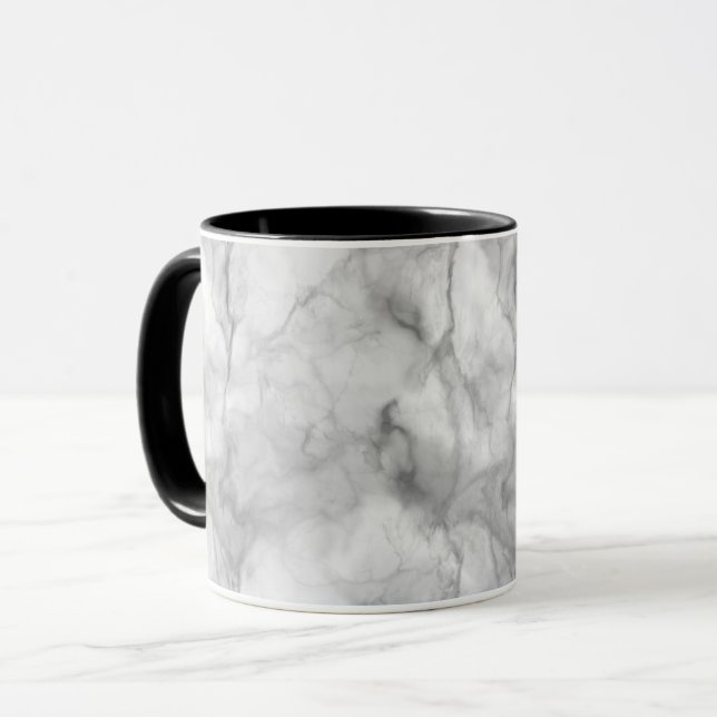 Caneca Design Realista de Mármore Branco (Frente Esquerda)