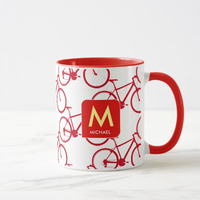 Caneca design seu próprio início com bicicletas vermelhas (Direita)