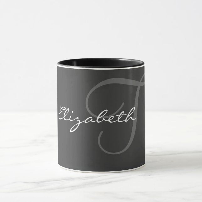 Caneca Design Simples de Monograma (Centro)