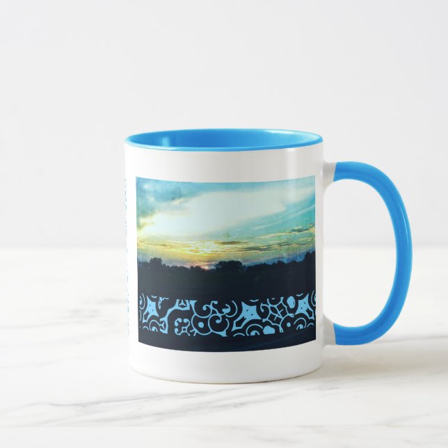 Caneca Design sunset azul (Direita)