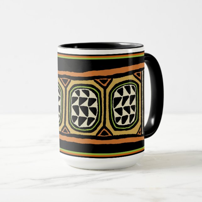 Caneca Design têxtil do Kuba Africano (Frente Esquerda)
