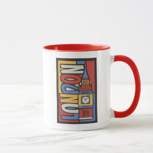 Caneca Design vibrante de Londres, Inglaterra Handrawn