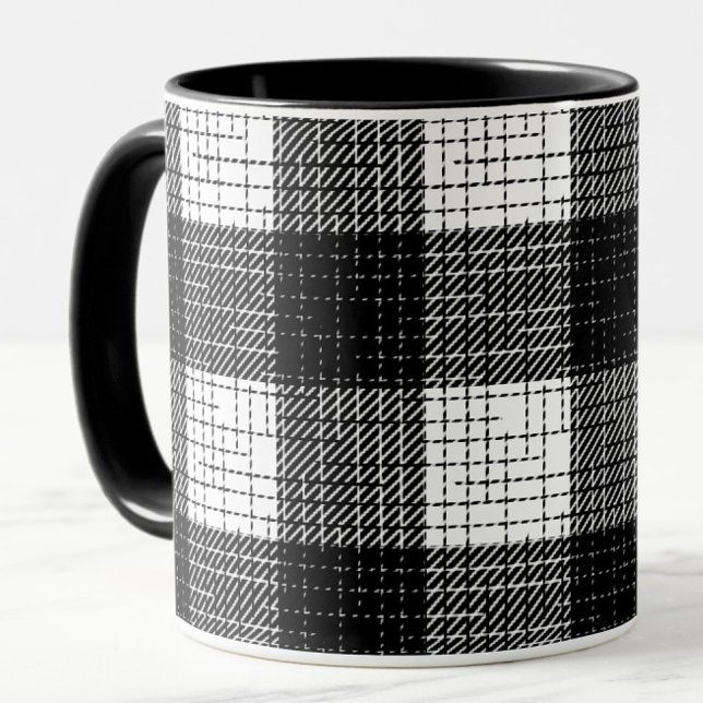 Caneca Design Xadrez Preto e Branco em Bold  (Criador carregado)