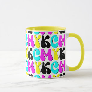 Caneca Designer de Gráficos Funky CMYK