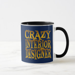 Caneca Designer de Interior Louco em Dourado