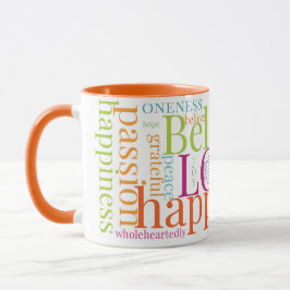 Caneca Designs de texto de Nuvem Coloridos Modernos do Wo