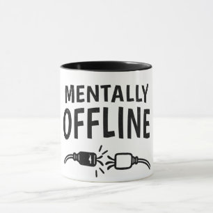 Caneca Desligado Mentalmente – Citação Divertida do Humor