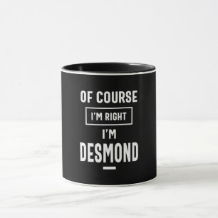 Caneca Desmond Personalizado Nome Aniversário Presente