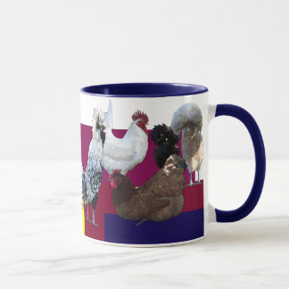 Caneca Desordem obsessiva da galinha: Colagem