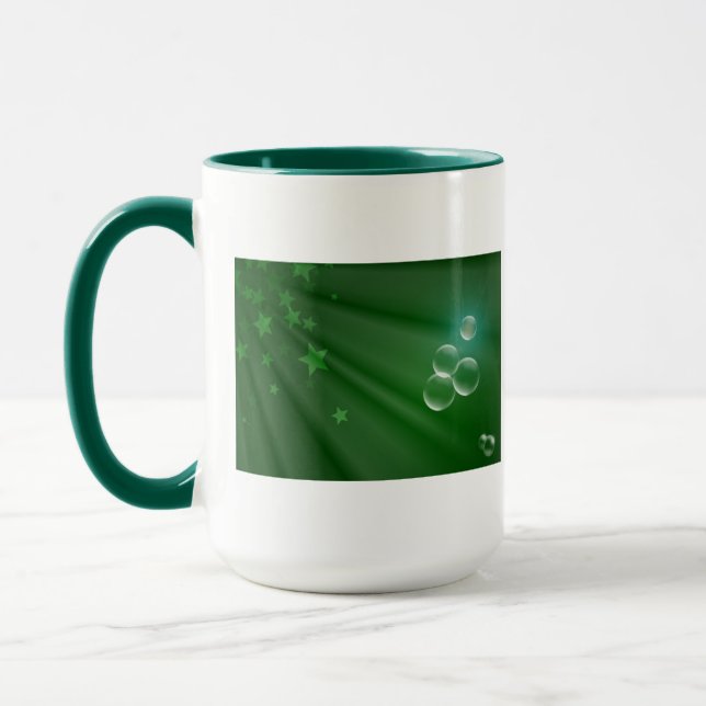 Caneca Destino verde do amor da paz da arte do teste (Esquerda)
