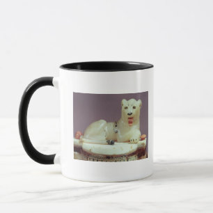 Caneca Detalhe de tampa de um frasco do unguent com uma