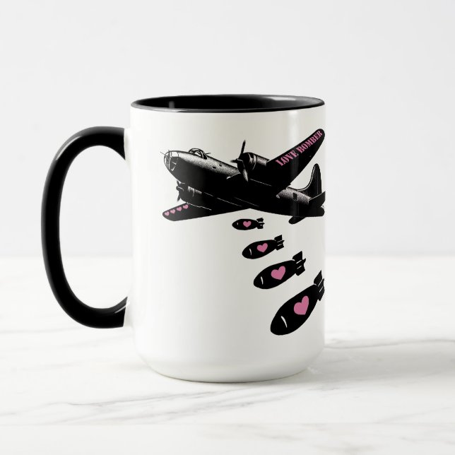 Caneca Detalhes Rosa do Bombardeiro de Amor Estratégico (Esquerda)