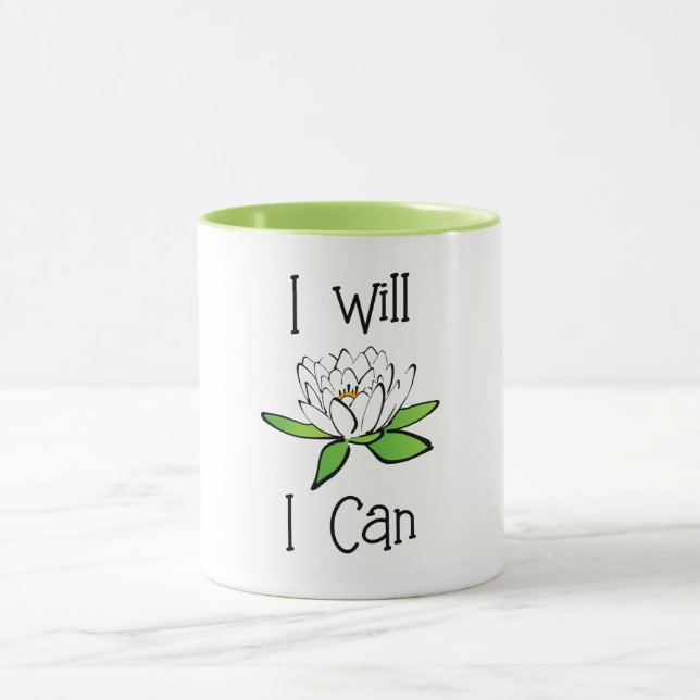 Caneca Determinação da Flor de Lotus Eu posso (Centro)