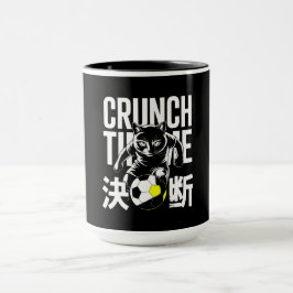Caneca Determined Kawaii Soccer Cat Mug - Japanese Kanji