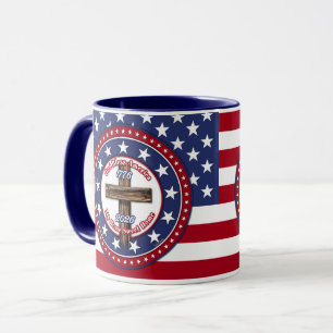 Caneca Deus Abençoe a América Minha Casa Doce Lar Cruz Ás