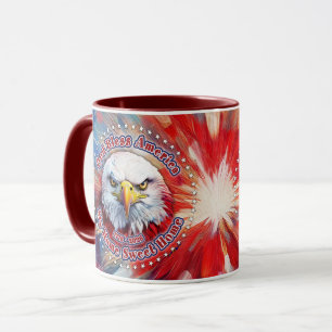 Caneca Deus Abençoe a América Minha Doce Casa Red Eagle F