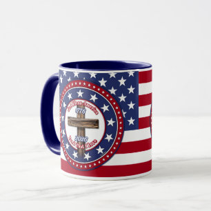 Caneca Deus Abençoe a América Terra Que Eu Amo Cruz Ásper