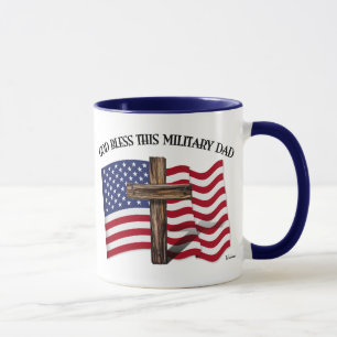 Caneca DEUS ABENÇOE ESTE PAI MILITAR cruz robusta & bande