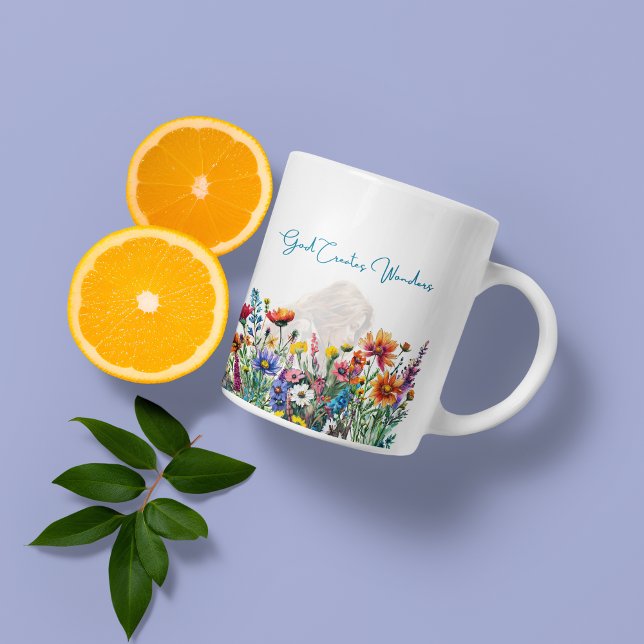 Caneca Deus Cria Maravilhas Personalizadas Faith Mug (Celebrate the enduring spirit and beauty of faith)