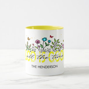 CANECA "DEUS É BOM O TEMPO TODO" CITAÇÃO CRISTÃ