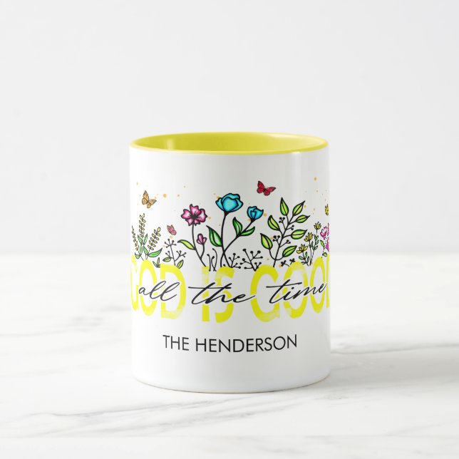 CANECA "DEUS É BOM O TEMPO TODO" CITAÇÃO CRISTÃ (Centro)