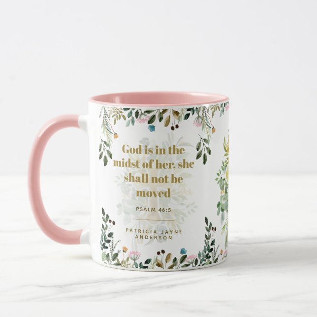 Caneca Deus está no meio de seu PSALM 46:5 (Esquerda)