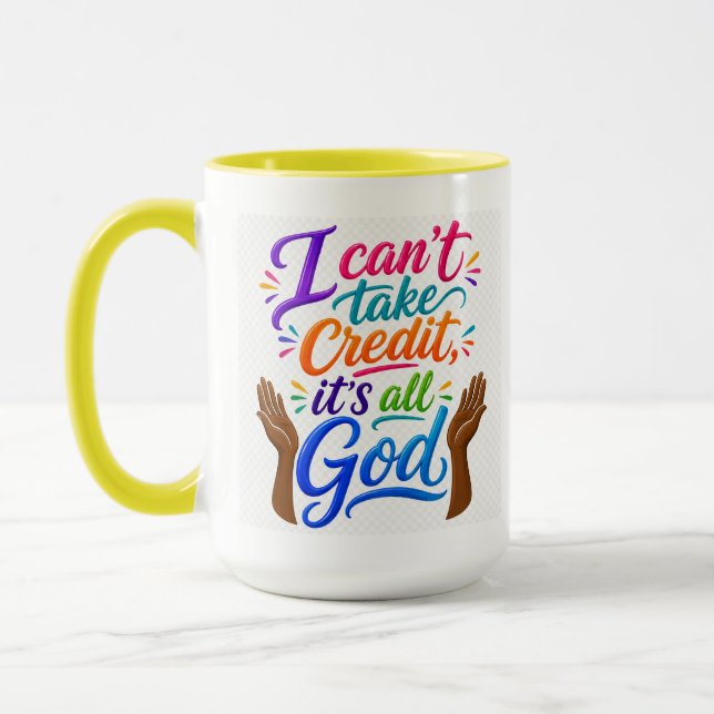 Caneca Deus recebe o crédito  (Esquerda)