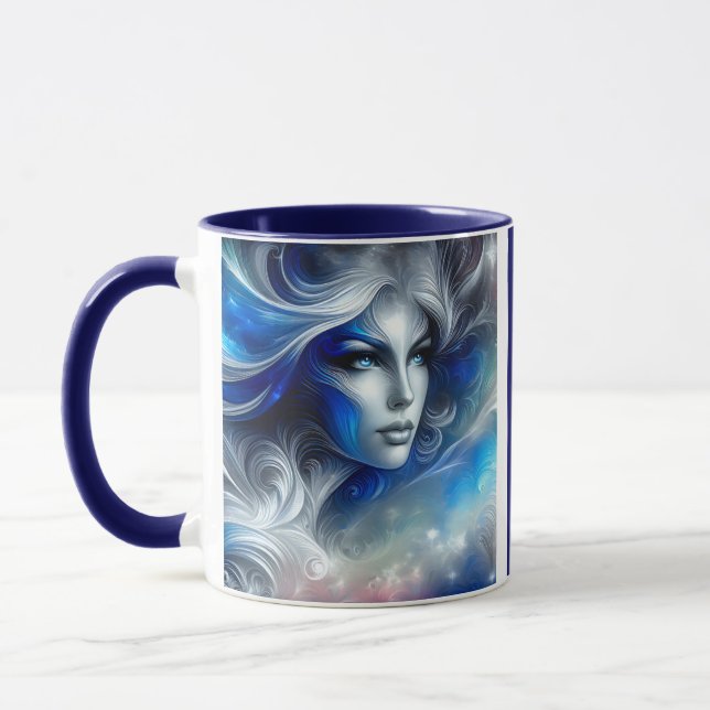 Caneca Deusa Celestial White Blue Head Fevereiro - (Esquerda)