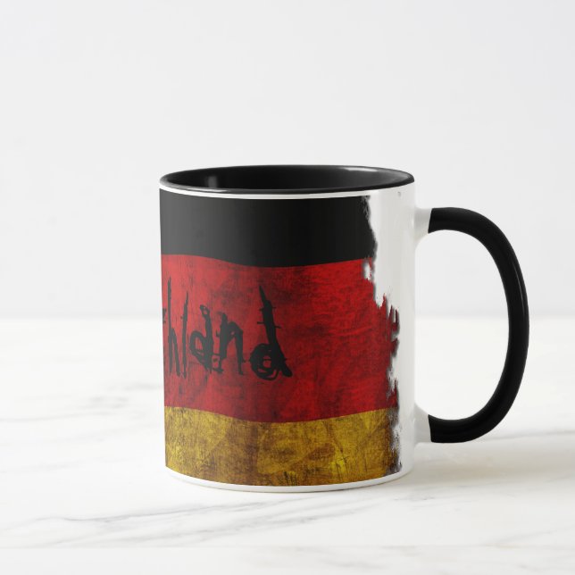 Caneca Deutsch Flagge - Vintage... (Direita)