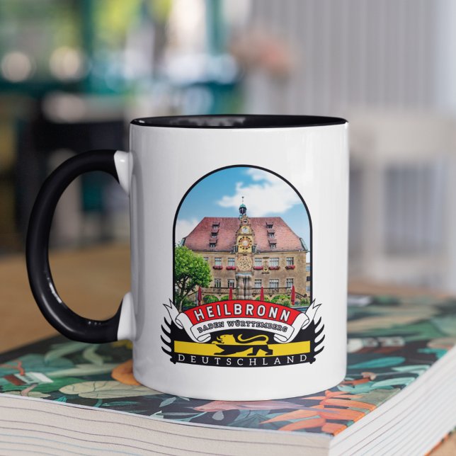 Caneca Deutschland Heilbronn Vintage souvenir (Heilbronn: Gelb-Schwarze Historie auf Vintage-Tassen wiedergeboren.)