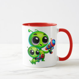 Caneca Deux extraterrestres super mignons à l'attaque.