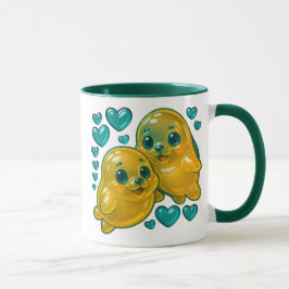 Caneca Deux phoques stylisés