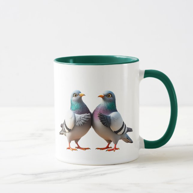 Caneca Deux pigeons qui discutent. (Direita)