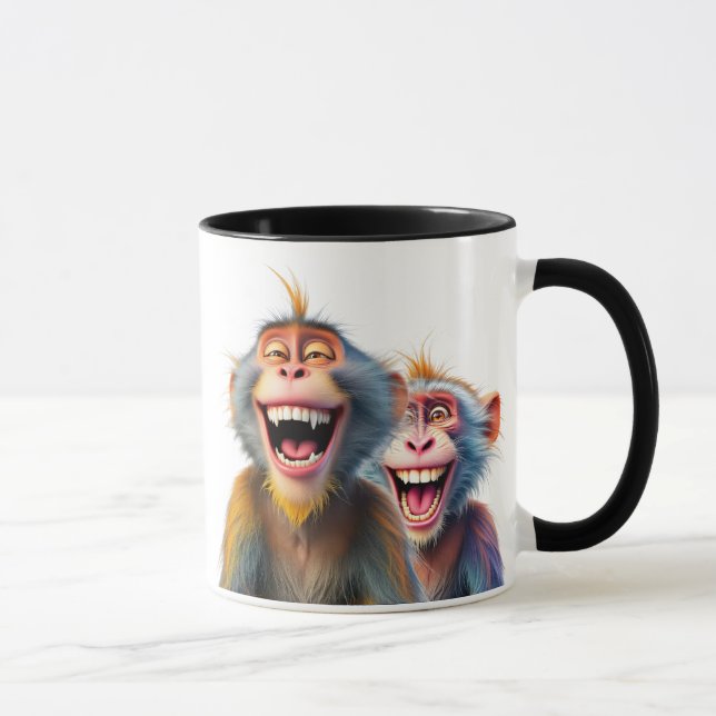 Caneca Deux singes hilarants sont trop drôles. (Direita)