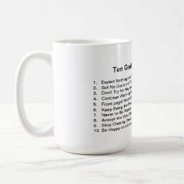 Caneca Dez objetivos de um pessimista