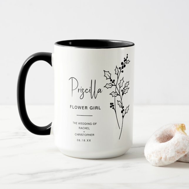 Caneca Dezembro - Flor Girl | Holly Berry Birth Flower (Com Donut)