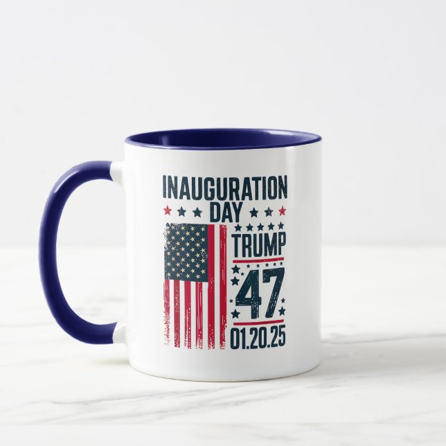 Caneca Dia da Inauguração 47 Presidente Donald Trump 2025 (Esquerda)