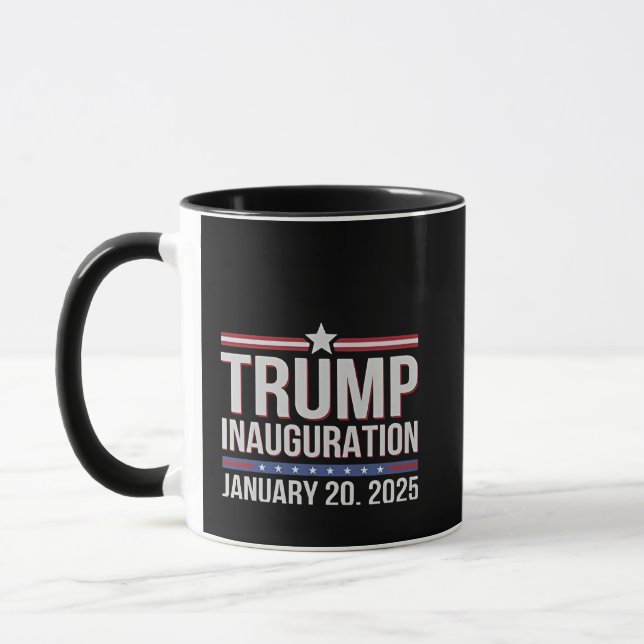 Caneca Dia da Inauguração de Trump Janeiro de 2025 Presid (Esquerda)