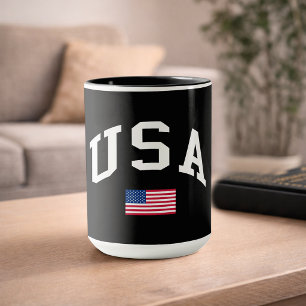 Caneca Dia da Independência Patriótico dos EUA Bandeira A