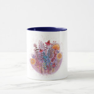 Caneca Dia da Mãe floral elegante