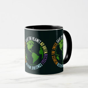 Caneca Dia da Terra Salve o planeta Vai Verde