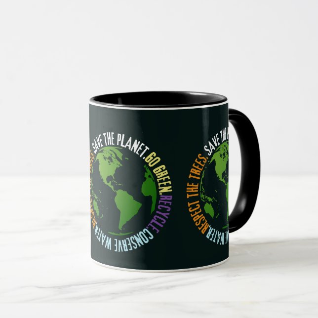 Caneca Dia da Terra Salve o planeta Vai Verde (Frente Esquerda)