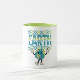 Caneca Dia da Terra todos os dias, estilo retro design