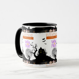 Caneca Dia das Bruxas assustador