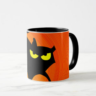 Caneca Dia das Bruxas de Gato Negro Spooky