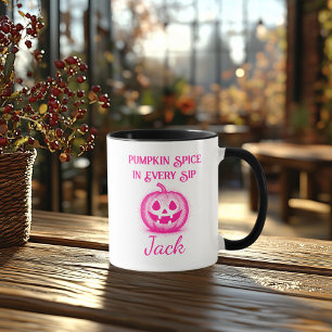 Caneca Dia das Bruxas de Neon Personalizado - Design de A